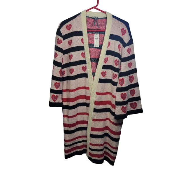 Anthropologie Sweaters - Anthropologie Oversized Cardigan Sweater Featuring a Heart Pattern Size M 41526